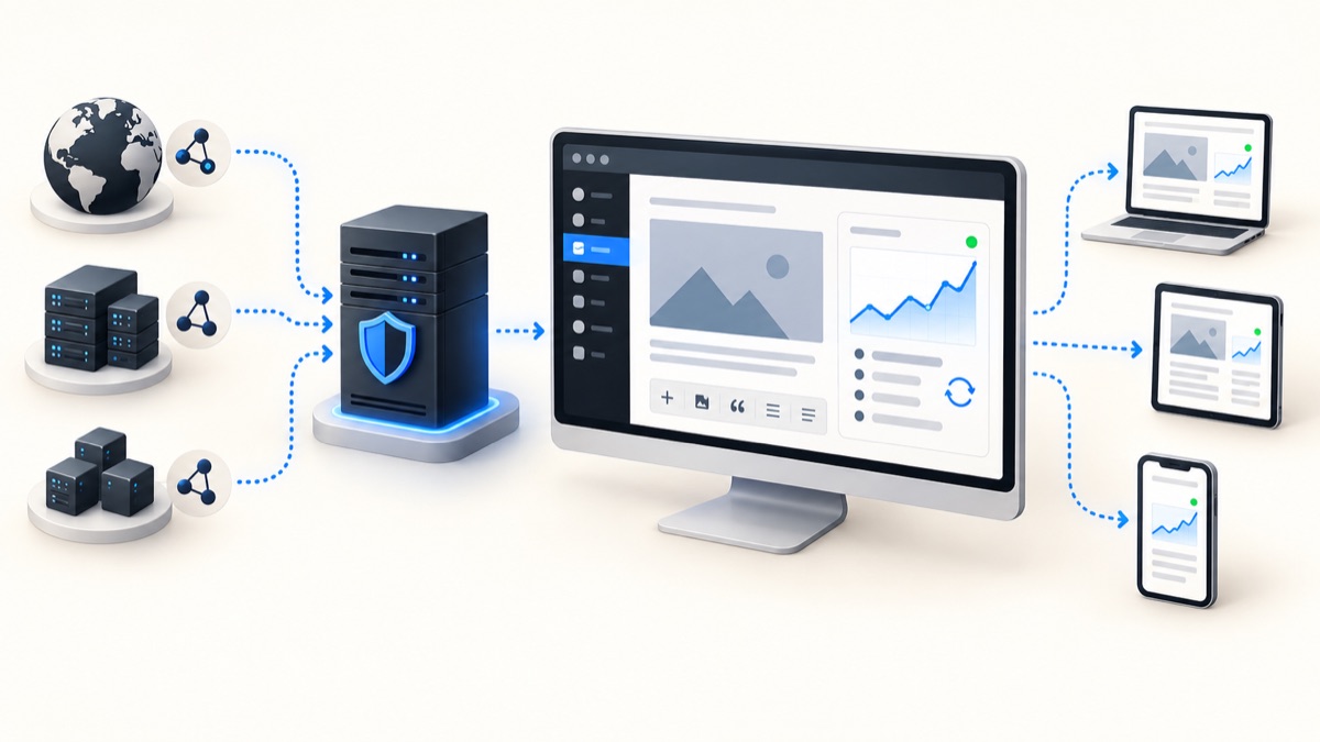 A publishing screen connected through a protected server to a DigiByte data chart
